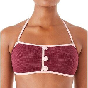 NWT Kate Spade Jacquard Bandeau Pique Texture Bikini Top XS